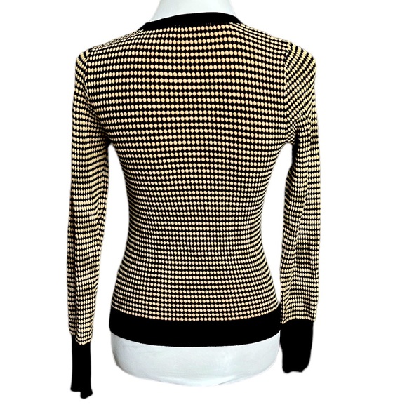 Zara Geometric Shape Pattern Sweater Tan Black Maroon Size Medium - Picture 2 of 6
